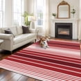 thumbnail image 1 of 6'x9' Area Rugs, Red Vertical Striped Indoor Outdoor Area Rug for Living Room Bedroom, Farmhouse Minimalist Abstract Lines Washable Bathroom Rugs Kitchen Floor Carpet Mats Home Decor Aesthetic, 1 of 8