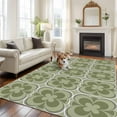 thumbnail image 1 of 6'x9' Area Rugs, Sage Green Boho Indoor Outdoor Area Rug for Living Room Bedroom, Farmhouse Chic Abstract Patterned Washable Bathroom Rugs Kitchen Floor Carpet Mats Home Decor Aesthetic, 1 of 8