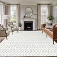 thumbnail image 1 of 6'x9' Area Rugs, Sage Green Striped Indoor Outdoor Area Rug for Living Room Bedroom, Modern Abstract Art Geometric Washable Bathroom Rugs Kitchen Floor Carpet Mats Home Decor Aesthetic, 1 of 8