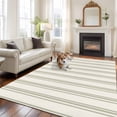 thumbnail image 1 of 6'x9' Area Rugs, Sage Green Striped Indoor Outdoor Area Rug for Living Room Bedroom, Modern Farmhouse Green Stripes Washable Bathroom Rugs Kitchen Floor Carpet Mats Home Decor Aesthetic, 1 of 8