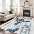 thumbnail image 1 of 6'x9' Area Rugs, Sea Turtle Blue Indoor Outdoor Area Rug for Living Room Bedroom, Coastal Ocean Seaweed Wood Grain Washable Bathroom Rugs Kitchen Floor Carpet Mats Home Decor Aesthetic, 1 of 8