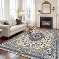 thumbnail image 1 of 6'x9' Area Rugs, Southwestern Boho Blue Indoor Outdoor Area Rug for Living Room Bedroom, Ethnic Geometric Farmhouse Washable Bathroom Rugs Kitchen Floor Carpet Mats Home Decor Aesthetic, 1 of 8