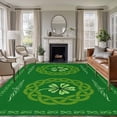 thumbnail image 1 of 6'x9' Area Rugs, St. Patrick's Day Indoor Outdoor Area Rug for Living Room Bedroom, Green Country Lucky Leaves Chic Border Washable Bathroom Rugs Kitchen Floor Carpet Mats Home Decor Aesthetic, 1 of 8