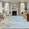 thumbnail image 1 of 6'x9' Area Rugs, Starfish Summer Beach Indoor Outdoor Area Rug for Living Room Bedroom, Coastal Ocean Wooden Sea Shell Washable Bathroom Rugs Kitchen Floor Carpet Mats Home Decor Aesthetic, 1 of 8
