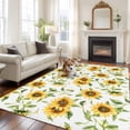 thumbnail image 1 of 6'x9' Area Rugs, Sunflower Indoor Outdoor Area Rug for Living Room Bedroom, Farmhouse Flowers Summer Botanical Washable Bathroom Rugs Kitchen Floor Carpet Mats Home Decor Aesthetic, 1 of 8