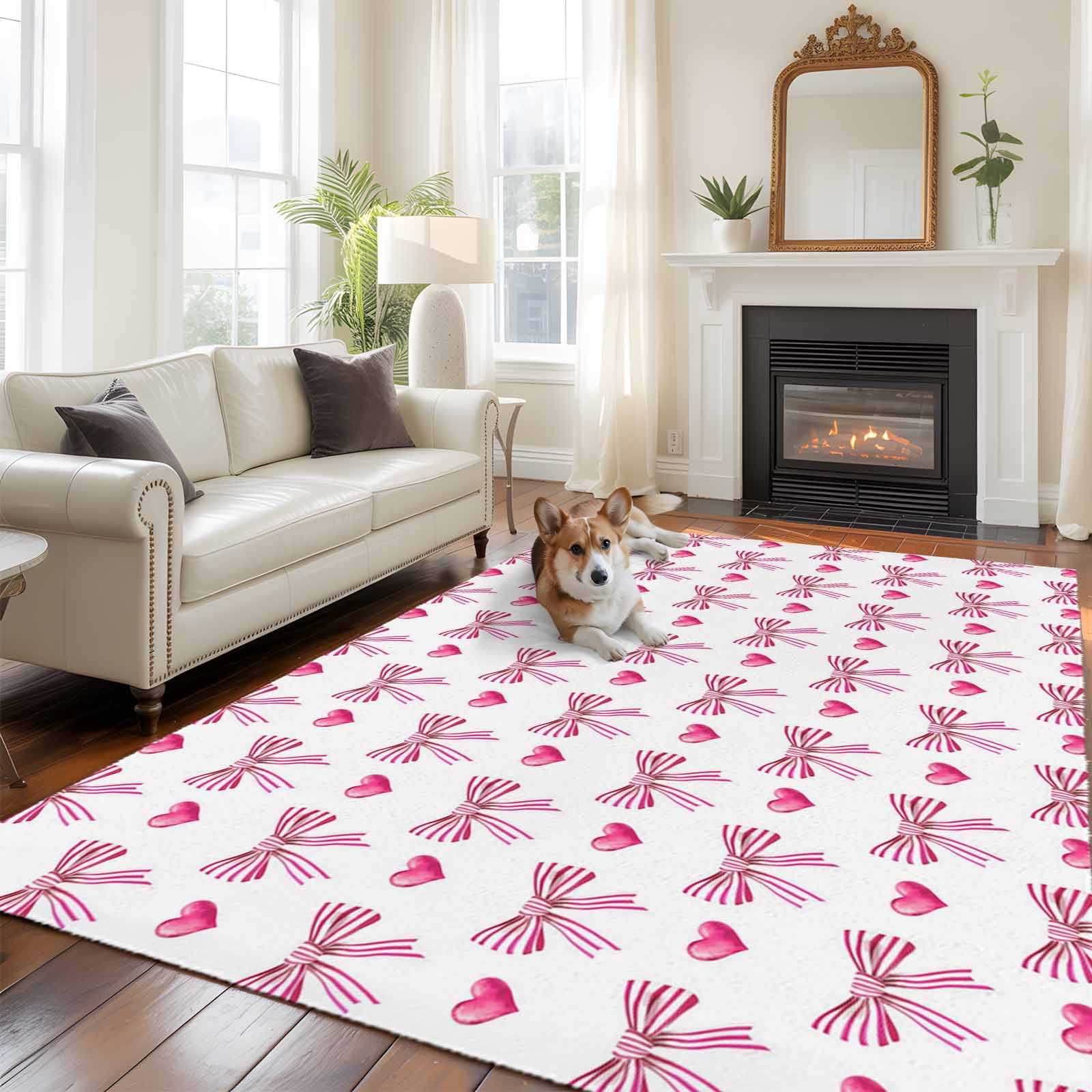 Preppy Rug Designs 6'x9' Area Rugs, Sweet Bow Striped Indoor Outdoor Area Rug for Living ...