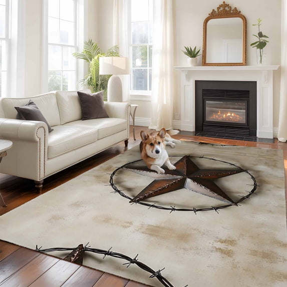 6'x9' Area Rugs, Texas Star Retro Indoor Outdoor Area Rug for Living ...