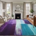 thumbnail image 1 of 6'x9' Area Rugs, Turquoise Purple Indoor Outdoor Area Rug for Living Room Bedroom, Modern Oil Painting Abstract Geometric Washable Bathroom Rugs Kitchen Floor Carpet Mats Home Decor Aesthetic, 1 of 8