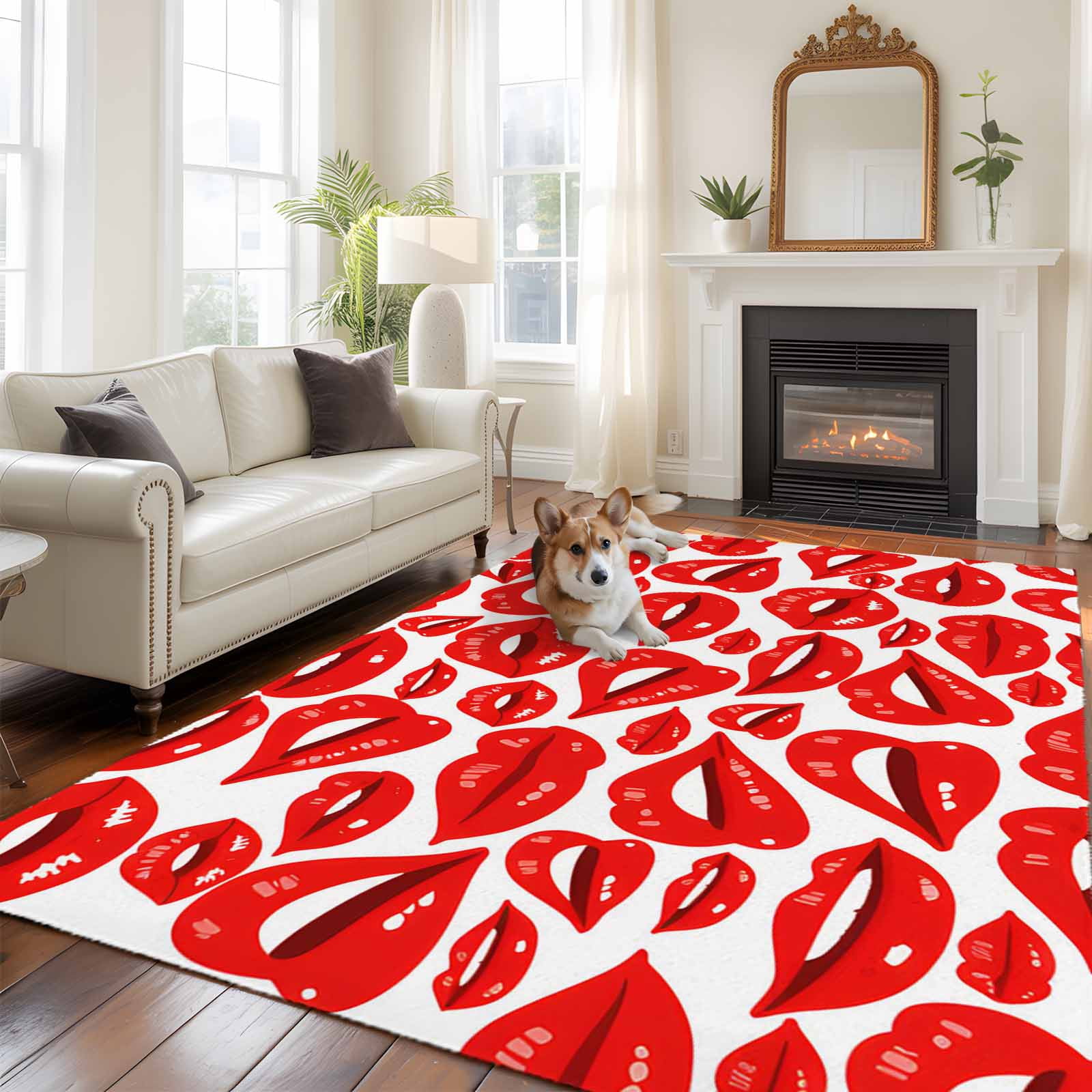 6'x9' Area Rugs, Valentines Indoor Outdoor Area Rug for Living Room ...