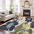 thumbnail image 1 of 6'x9' Area Rugs, Vintage Botanical Flowers Indoor Outdoor Area Rug for Living Room Bedroom, Rustic Floral Beige Burlap Washable Bathroom Rugs Kitchen Floor Carpet Mats Home Decor Aesthetic, 1 of 8