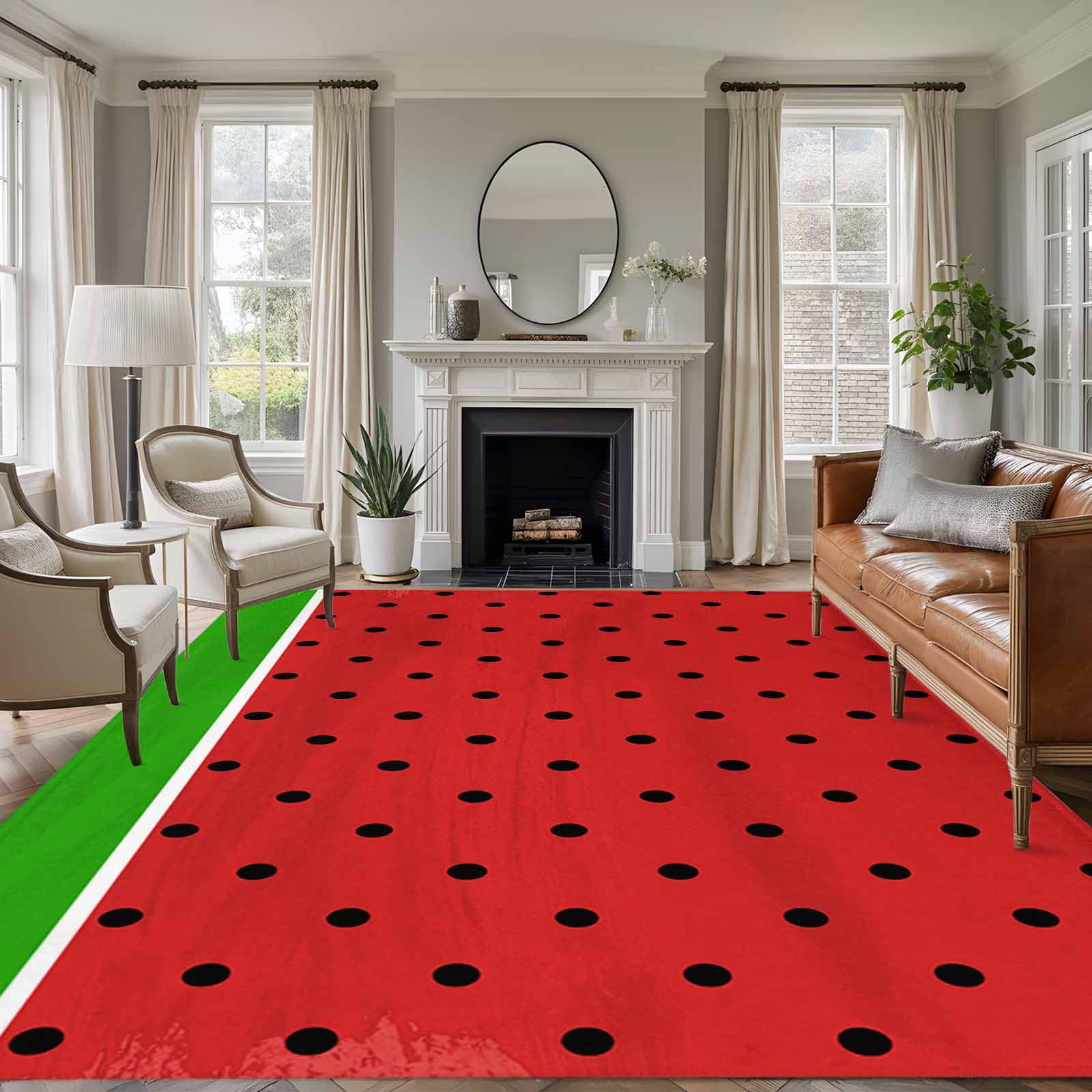 6'x9' Area Rugs, Watermelon Indoor Outdoor Area Rug for Living Room ...