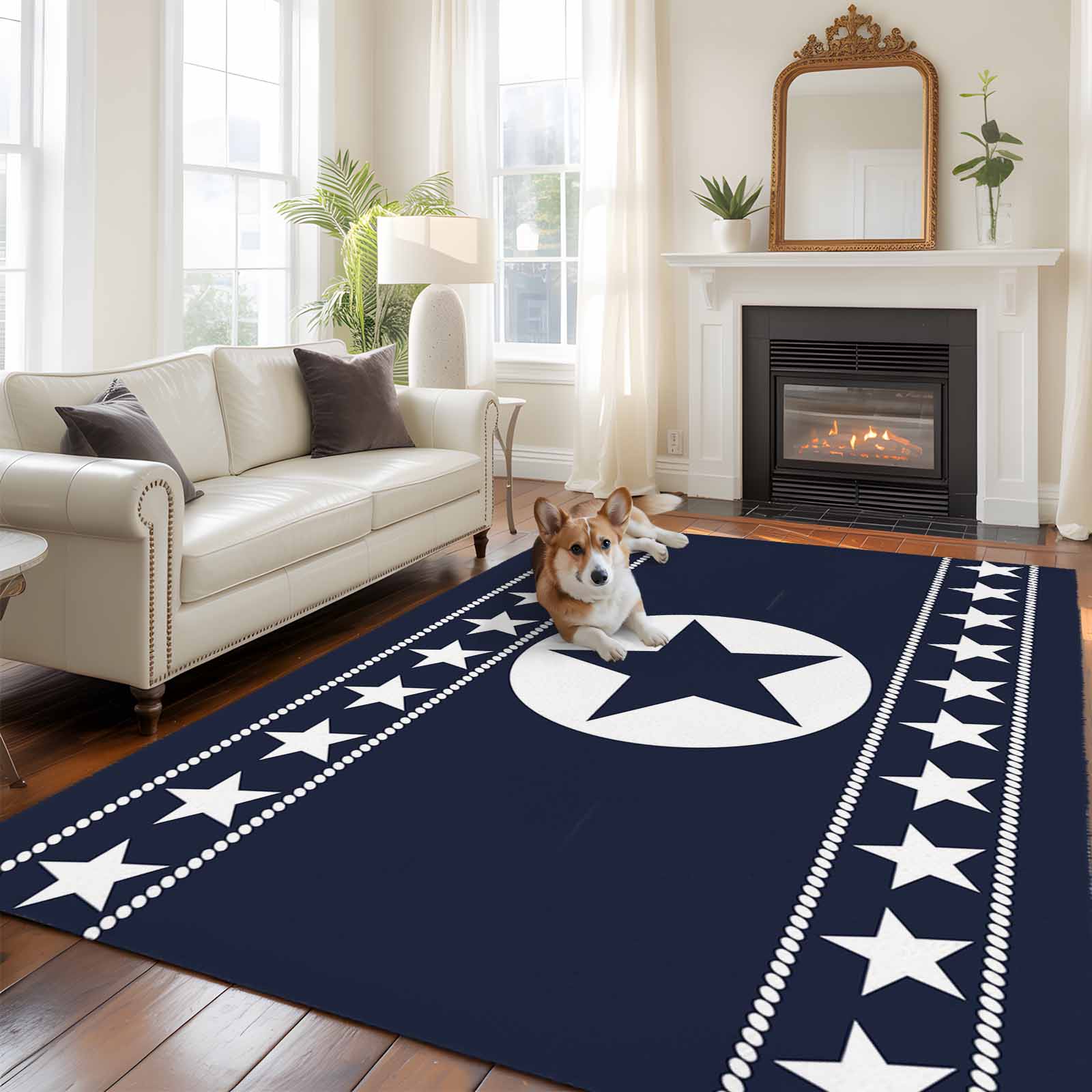 6'x9' Area Rugs, Western Star Ethnic Indoor Outdoor Area Rug for Living ...