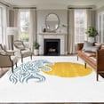 thumbnail image 1 of 6'x9' Area Rugs, Yellow Sun Rise Indoor Outdoor Area Rug for Living Room Bedroom, Ocean Waves Coastal Abstract Art Washable Bathroom Rugs Kitchen Floor Carpet Mats Home Decor Aesthetic, 1 of 8