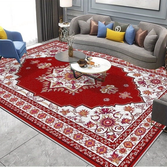 6'x9' Carpet Pads Non Slip Carpet Small Area Rug Thick Extra Large Area Rug Rust Area Rug