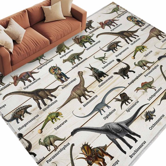 6'x9'Large Area Rugs Dinosaurs Washable Area Rugs Non-Slip Indoor Floor Mats Large Carpet for Living Room Bedroom Dining Room