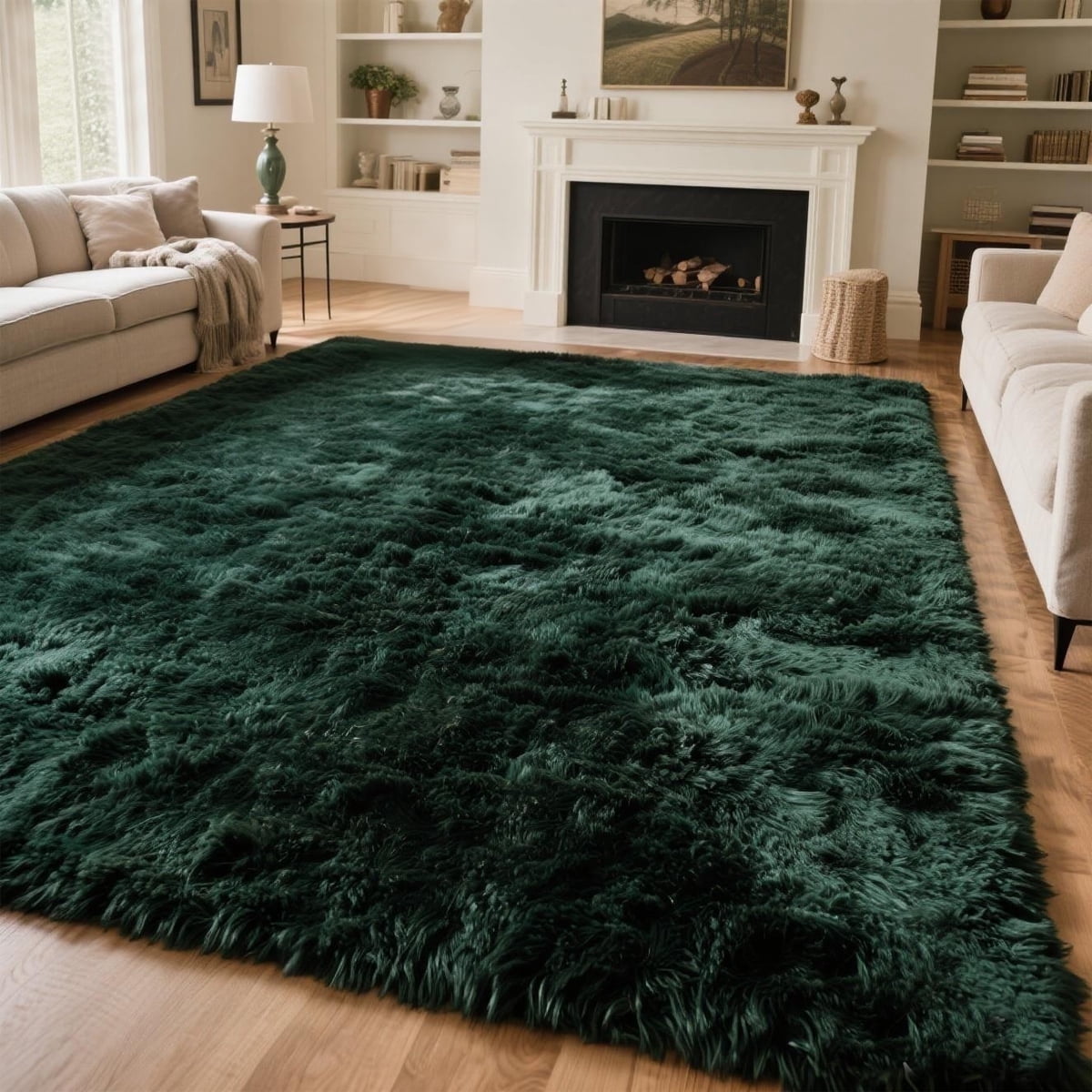 6'x9' Soft Rug Indoor Modern Fluffy Area Rugs for Living Room Bedroom Carpet Home Decor,Green