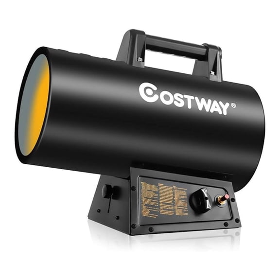 60,000 BTU Forced Air Propane Heater, Portable Gas Heater with Overheat & Cut-off Protection, Ideal for Garage, Warehouse, Workshop, Farm, Black