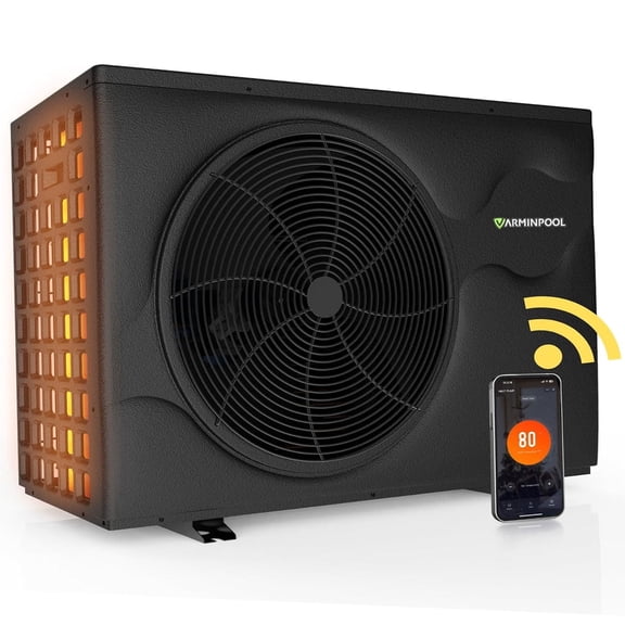 60,000 BTU Swimming Pool Heater High COP Electric Pool Heat Pump for Above Ground and Inground Pools Heating and Cooling Smart WiFi Control Pools Up to,20000 Gallons
