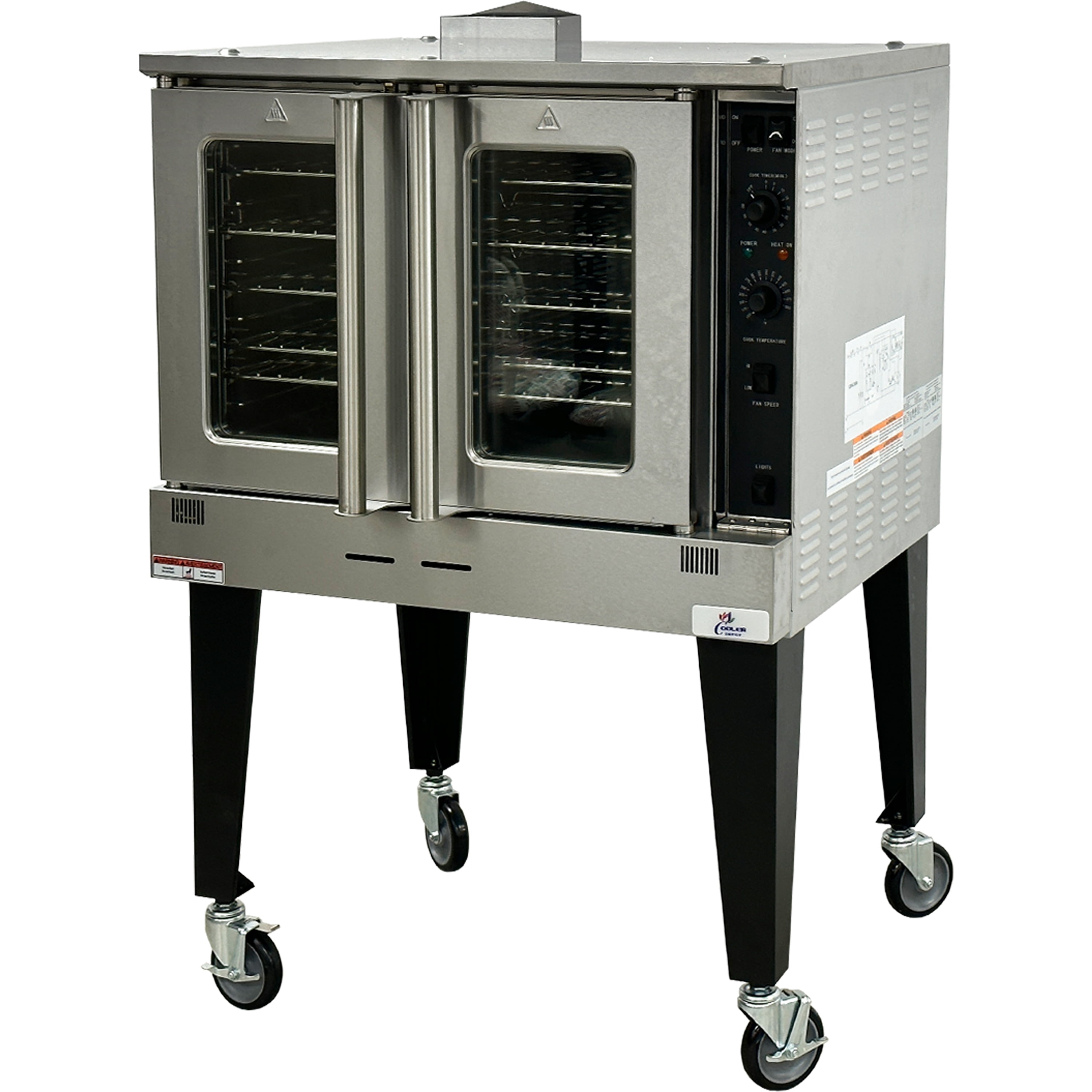 NSF Certified Commercial Convection Oven, Natural Gas, 60,000 BTU, 5 Racks, 150F500F, Stainless Steel, Heavy Duty Restaurant Kitchen Oven