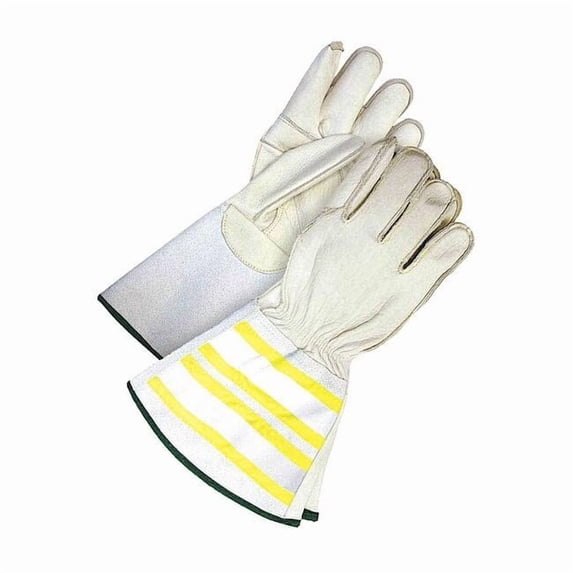 60-1-1280-XL Grain Cowhide Utility Glove Hi-Viz Gauntlet, Size XL