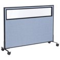 thumbnail image 1 of 60-1/4"W x 45"H Mobile Office Partition Panel with Partial Window, Blue, 1 of 4