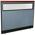 thumbnail image 1 of 60-1/4"W x 47-1/2"H Deluxe Office Partition Panel with Partial Window & Raceway, Blue, 1 of 4