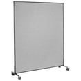 thumbnail image 1 of 60-1/4"W x 75"H Mobile Office Partition Panel, Gray, 1 of 4