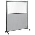 thumbnail image 1 of 60-1/4"W x 75"H Mobile Office Partition Panel with Partial Window, Gray, 1 of 4