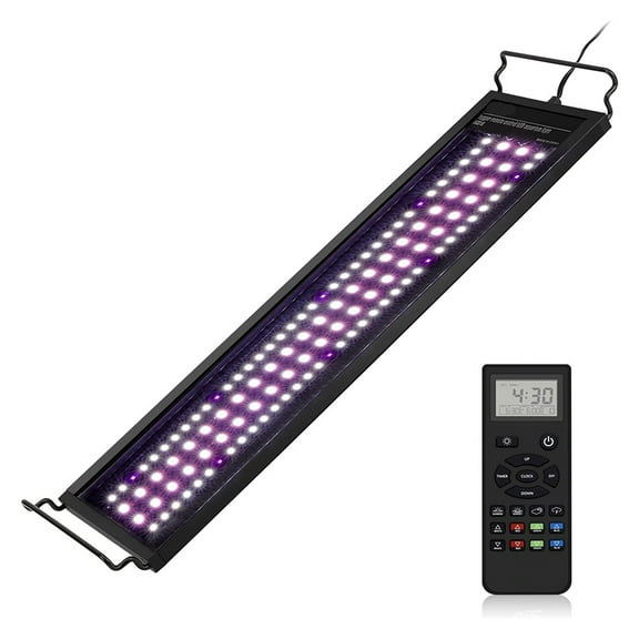 60-105CM Remote Control Aquarium Light With Timer Coral Lights For Reef Tank With Weather Mode RGBW LED Lamp For Water Plants ,Easy to Install