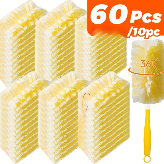 60/10pcs Disposable Duster Set, 360 Electrostatic Refills, for Multi-Surface Cleaning