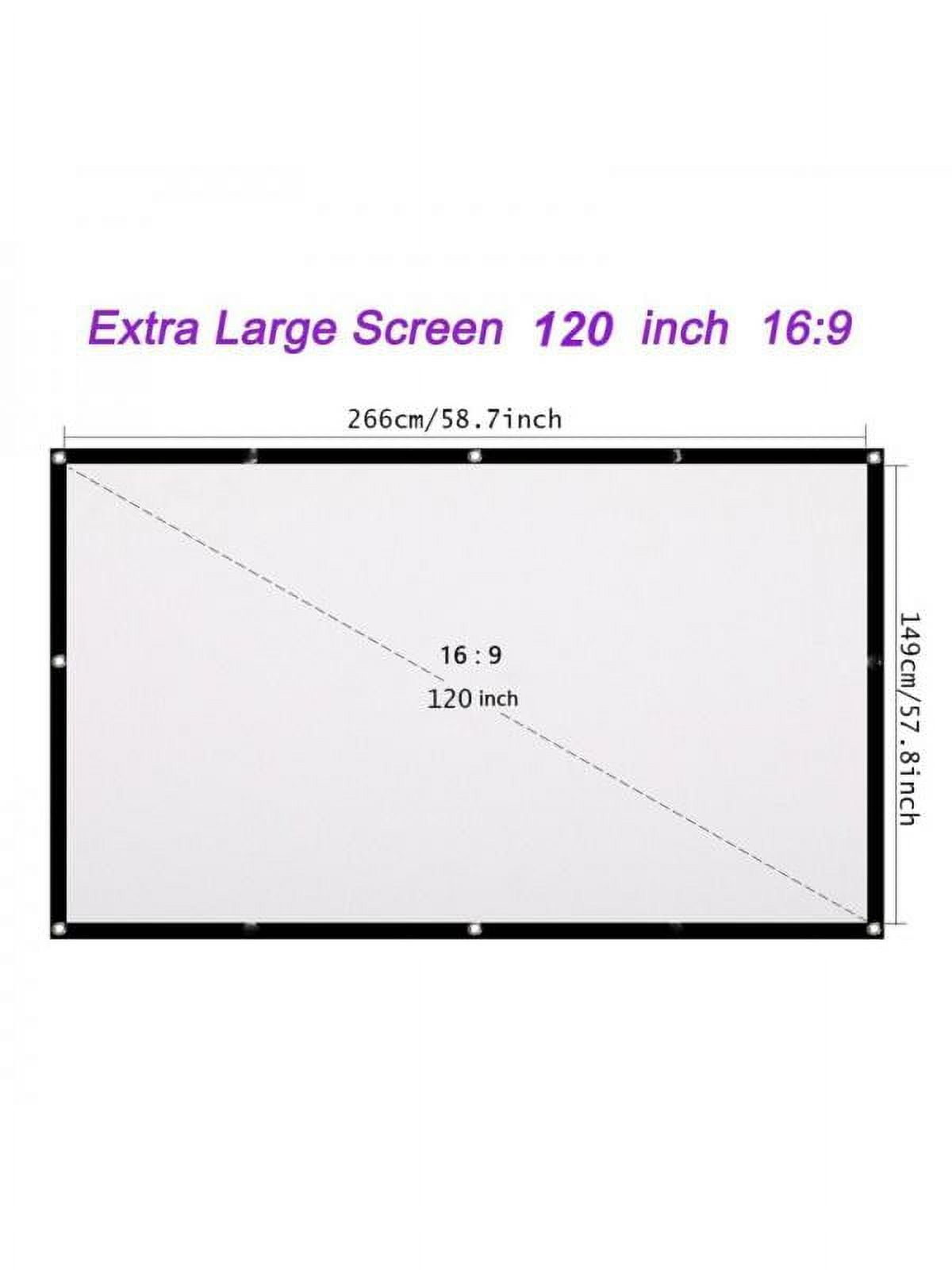 60-120 Inch Portable 16:9 White Outdoor Home Projector Curtain ...