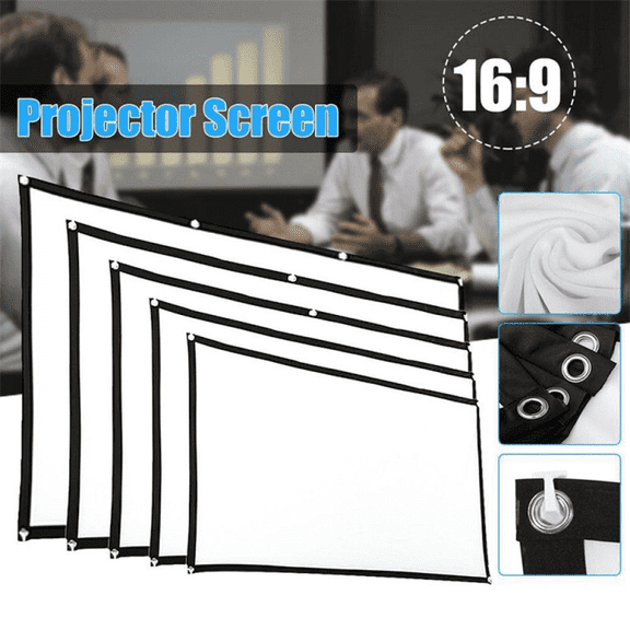 60-150" Portable Projector Screen Home Outdoor Camping 3D HD 16:9 Movie Theater-72 inch