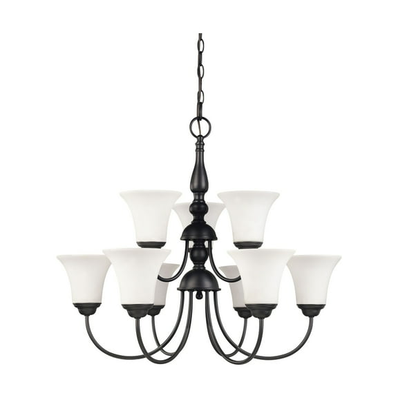 60/1843 Nuvo Lighting Dupont-Nine Light Chandelier-27 Inches Wide by 23.75 Inches High     -Traditional Installation