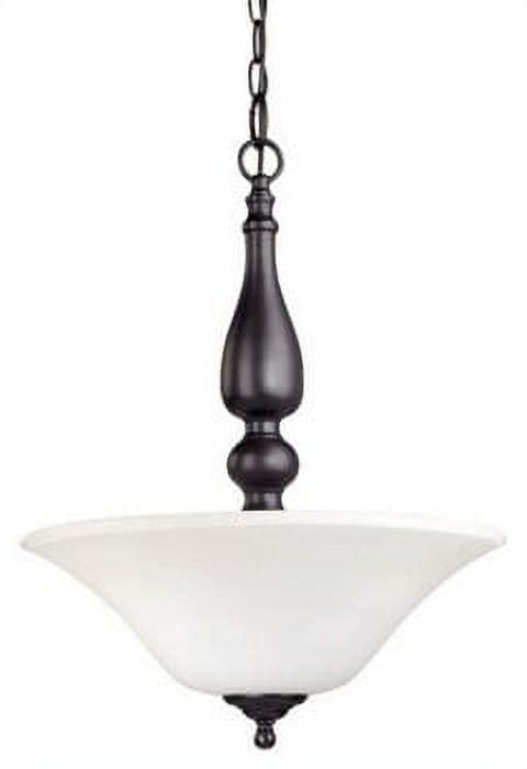 Dupont Dark Chocolate Bronze 3-Light Pendant with Satin Glass