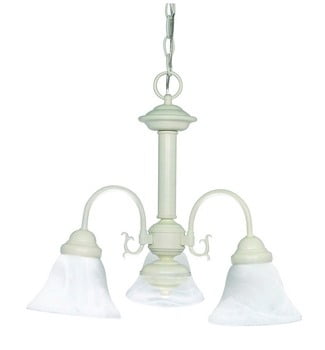 Ballerina 20" White Mahogany Bronze 3-Light Chandelier