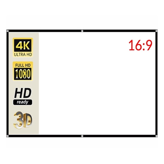 60-200 Inch Portable Foldable Projector Screen High Density White No Creases Soft Projection Screen 16:9 Indoor Outdoor