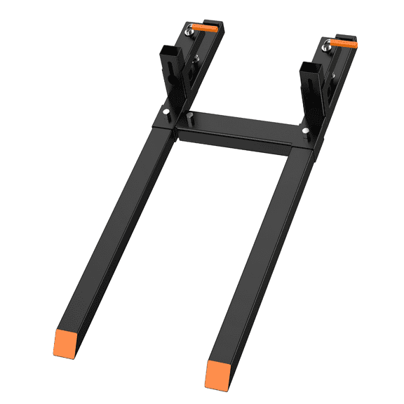 60" 2000 LBS Clamp on Pallet Forks with Adjustable Stabilizer Bar, Heavy Duty Tractor Forks for Tractor Bucket Loader Skid Steer
