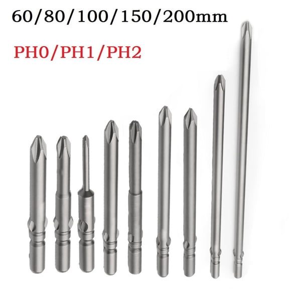 60-200Mm Ph0 Ph1 Ph2 802 Electric Cross Screwdriver Bit Magnetic Driver For M1.6-M2 Screws For M2.5-Screws Power Tool 60Xph1 Fangkenuo