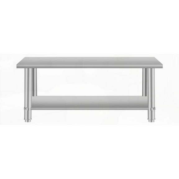 "60''*24'' Stainless Steel Coffee Table for Home & Restaurant, 35.5'' Height, Commercial Grade with Under Shelf - Easy-Clean & Space-Saving"