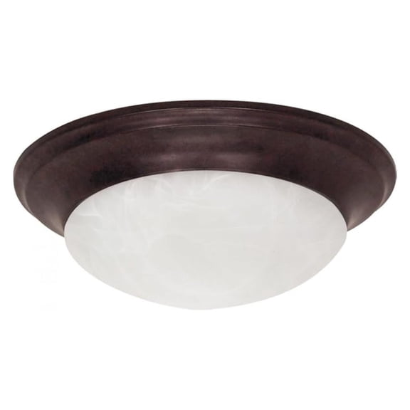 60/280 45923602801 One Light Flush Mount, 12", Old Bronze/Alabaster Glass