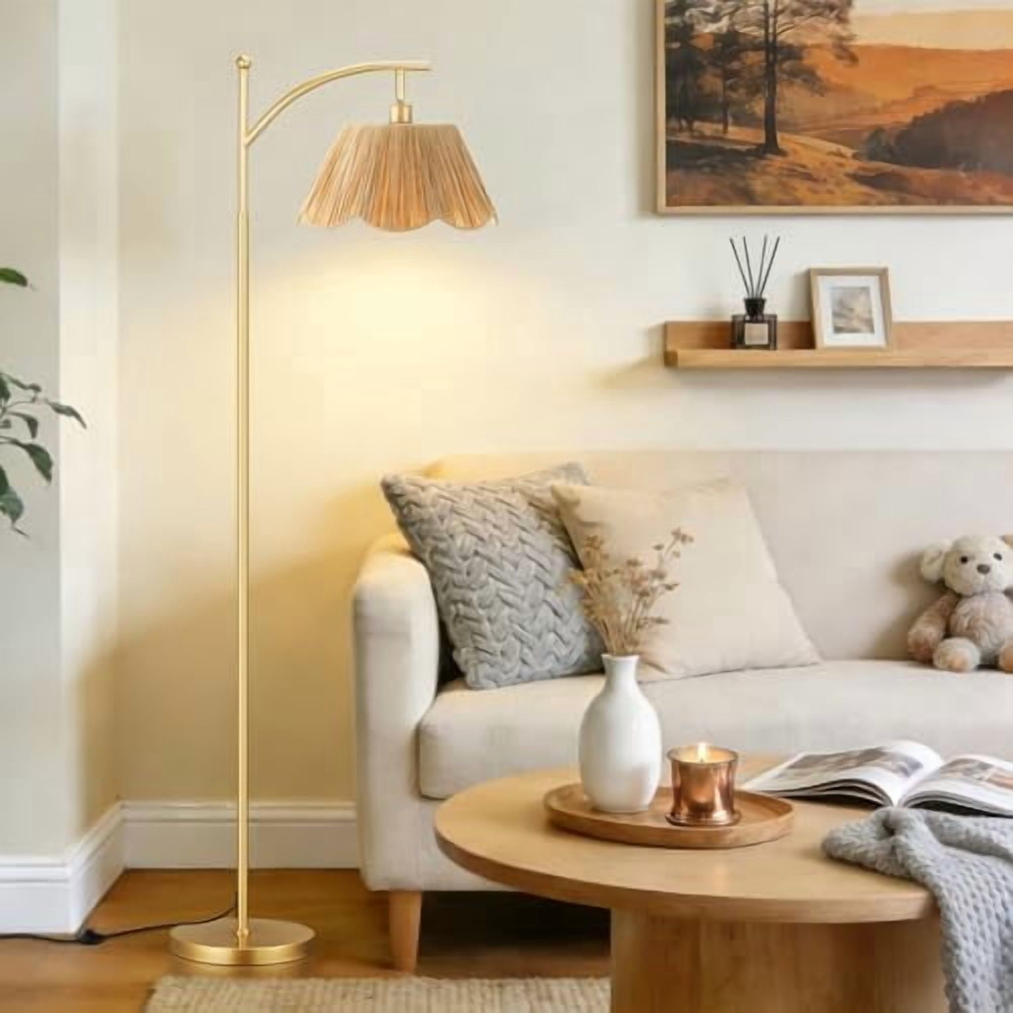 60" Floor Lamps for Living Room with 3 Color Temperatures, Gold Floor ...