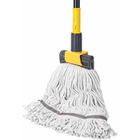 60" Heavy Duty Commercial Mops for Floor Cleaning,Looped-End String Industrial Mop with Long Handle, Cotton Wet Mop for Home, Kitchen, Garage, Office and Concrete/Tile Floor