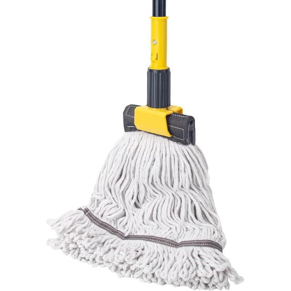 60" Heavy Duty Commercial Mops for Floor Cleaning,Looped-End String Industrial Mop with Long Handle, Cotton Wet Mop for Home, Kitchen, Garage, Office and Concrete/Tile Floor