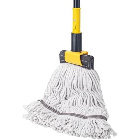 60" Heavy Duty Commercial Mops for Floor Cleaning,Looped-End String Industrial Mop with Long Handle, Cotton Wet Mop for Home, Kitchen, Garage, Office and Concrete/Tile Floor