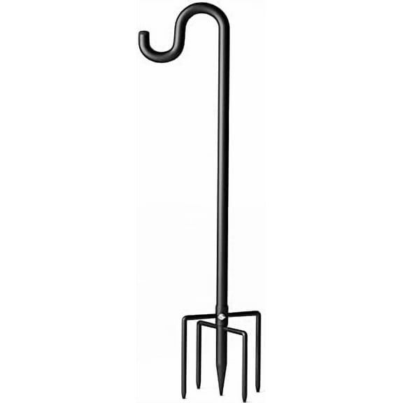 60" Shepherds Hooks for Outdoor, Extra Thick Bird Feeder Pole with 5 Prong Base, Adjustable Shepards Hook for Garden, Weddings, Hanging Plant