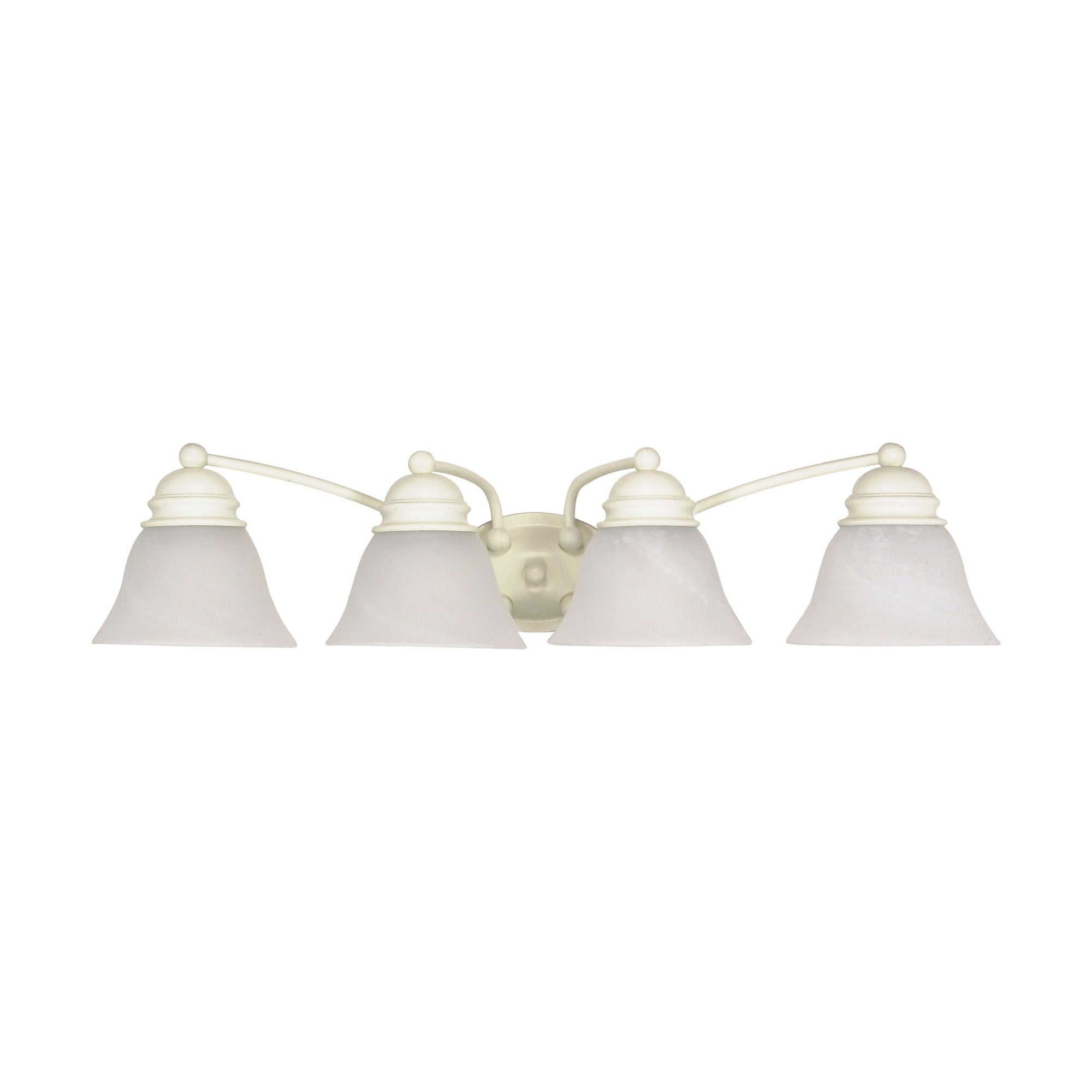 Textured White Alabaster Glass Four-Light Vanity Fixture
