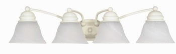 Textured White Alabaster Glass Four-Light Vanity Fixture