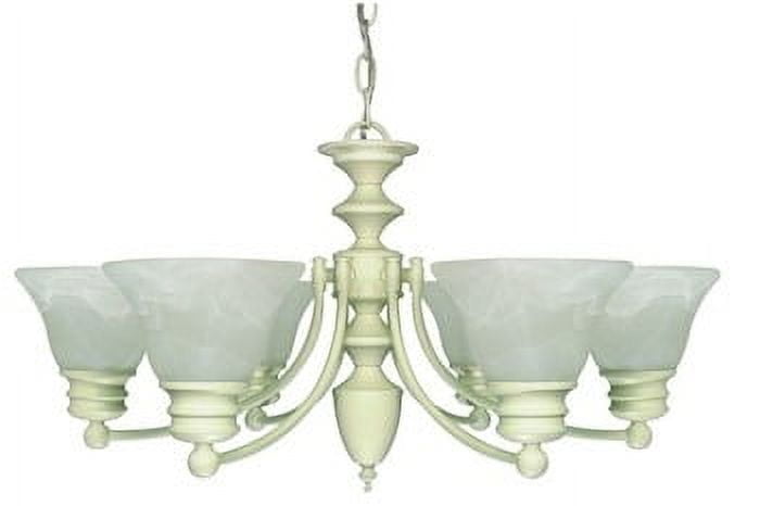 Empire White 26" 6-Light Traditional Chandelier