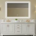 thumbnail image 1 of 60×40 Inch Led-Lit Bathroom Mirror, Wall Mounted Anti-Fog Memory Large Adjustable Brightness Front And Back Light Rectangular Vanity Mirror, 1 of 9