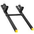 60" 4000lbs Clamp on Pallet Forks with Adjustable Stabilizer Bar, Rated